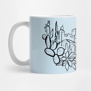 Mediterranean Cactus Village Mug